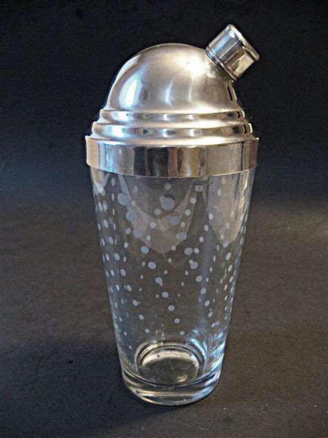 Mid Century Polka Dots Cocktail Shaker Libbey Glass Barware