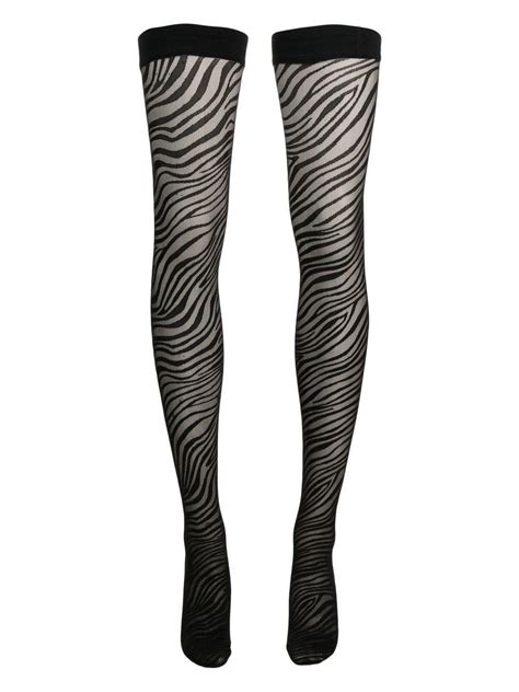Wolford Zebra Print Stockings In Black Lyst