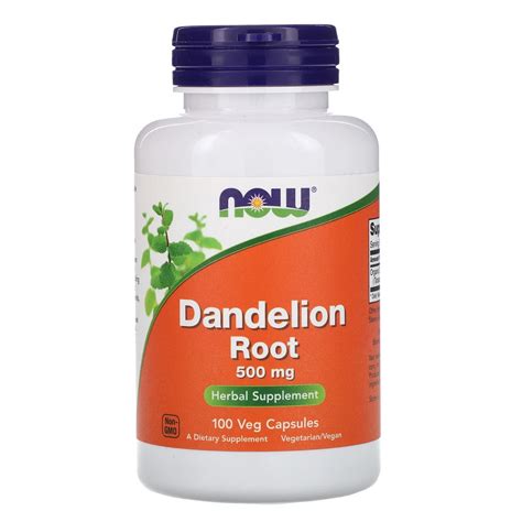Dandelion Root 500mg 100 Veg Capsules Now Foods Yourhealthbasket