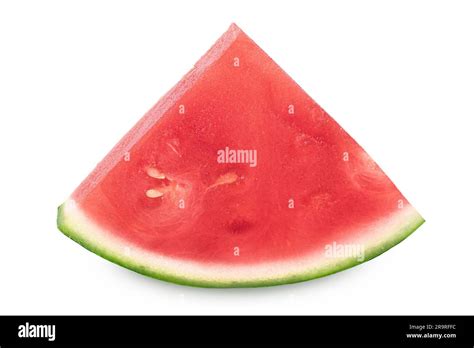 Red Seedless Watermelon Slices Isolated On White Background With Full