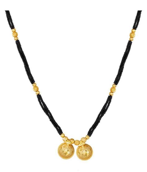 Shrishti Fashion Lovely Black Bead Wati Design Gold Plated Mangalsutra