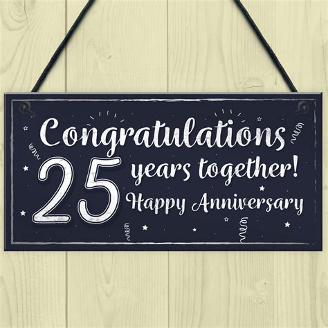 Special items can personalise to mark the occasion. Congratulations 25th Wedding Anniversary Gift Plaque Silver