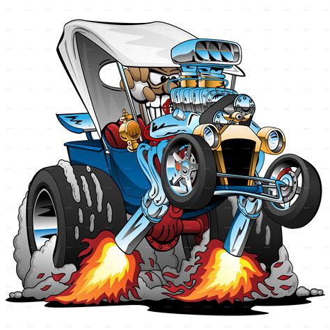 Custom T Bucket Roadster Hotrod Cartoon With Images Cartoon Car