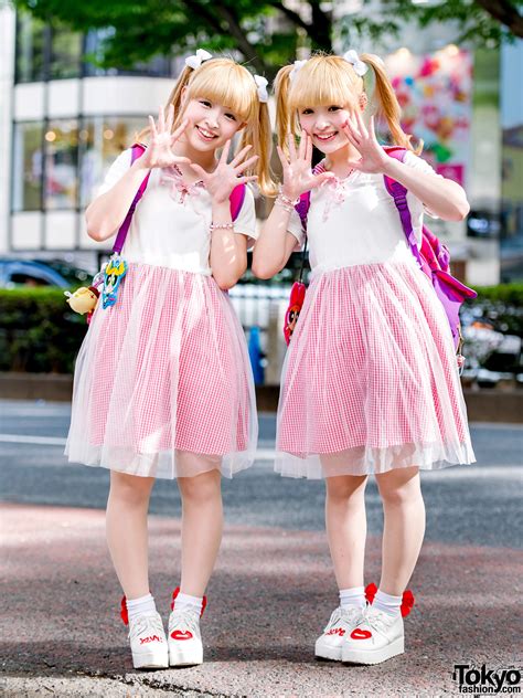 Japanese Twin Idols In Matching Kawaii Harajuku Street Styles Tokyo