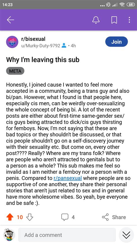 I Left R Bisexual And I Mentioned This Sub Thought You All Might