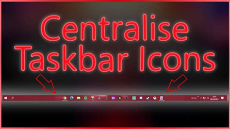 How To Centre Taskbar Icons Windows 10 Youtube