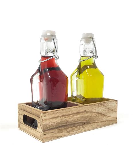 Oil And Vinegar Dispenser Set Cruet Glass Bottles With Swing Etsy