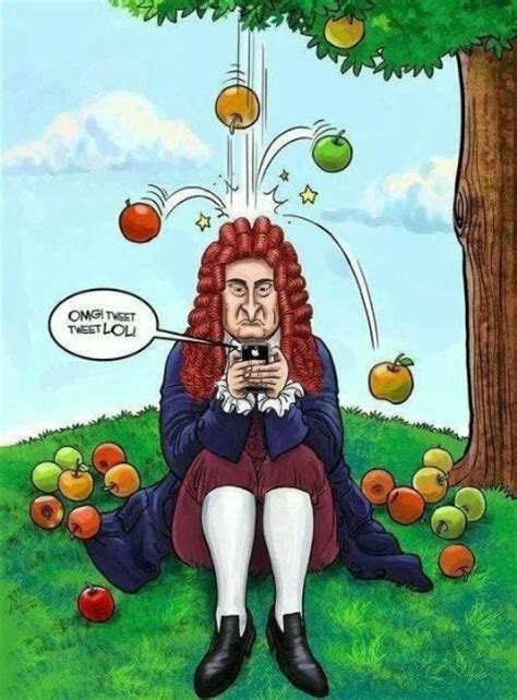 Famous cartoon scientist isaac newton, funny illustration cartoon boy with newton cradle. Image result for newton apple | Funny illustration ...
