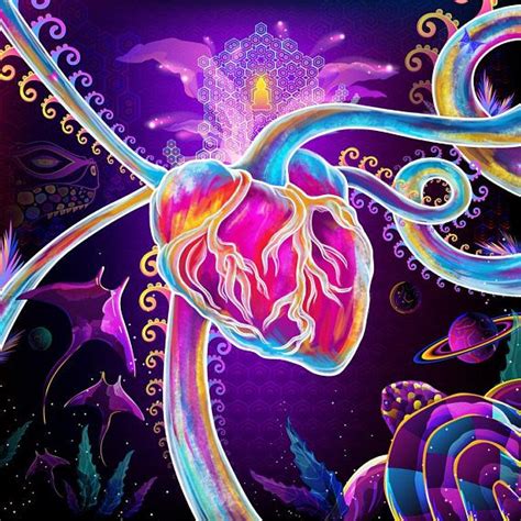 Psychedelic Evolution Psychedelic Fluorescent Uv Reactive Backdrop Tapestry By Andrei Verner In