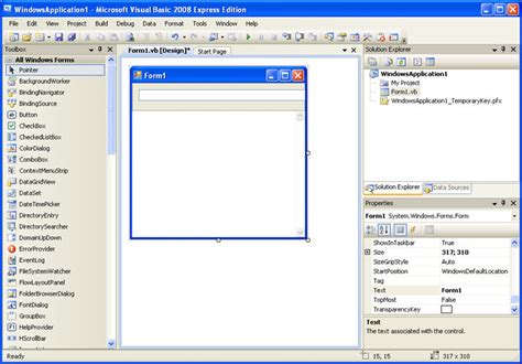 Visual Basic Express Edition Beta 2 Programming Software