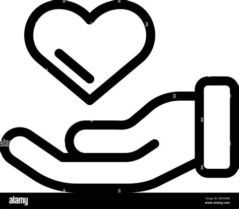 Keep Loving Heart In Hand Icon Outline Style Stock Vector Image And Art
