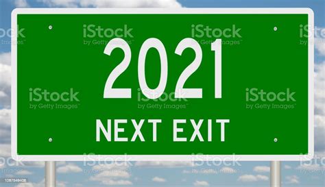 Green Highway Sign For 2021 Stock Illustration Download Image Now