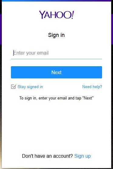 Yahoo Mail Login كونتنت