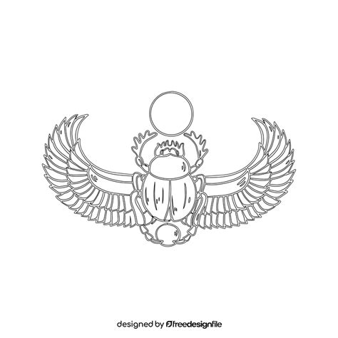 egyptian scarab beetle black and white clipart free download