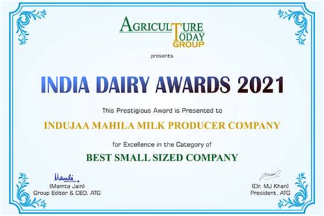 Indian Dairy Awards 2021 Dairy Health And Nutrition Initiative Of