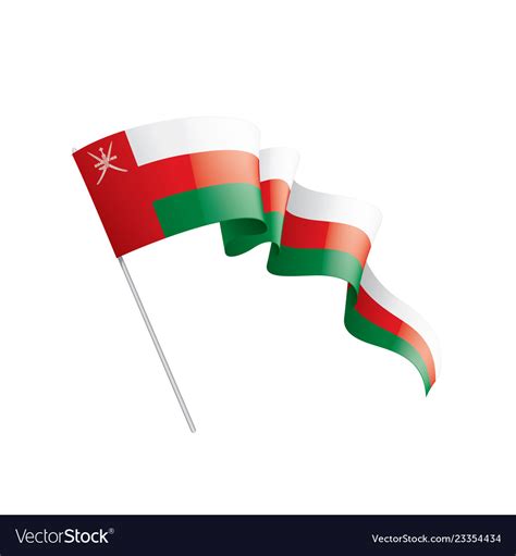 Oman Flag On A White Royalty Free Vector Image