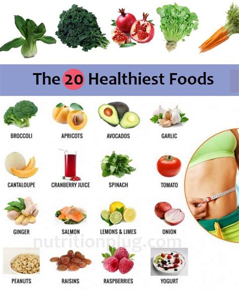 Top 20 Healthiest Foods Infographic Gambaran