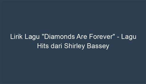 lirik lagu diamond are forever