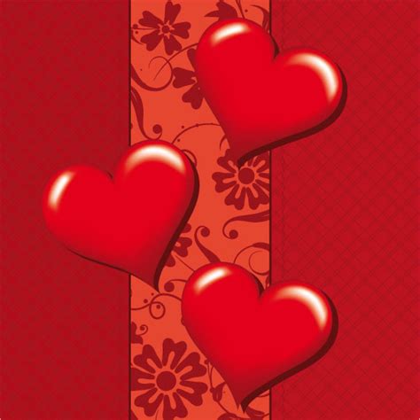Romantic Heart Greeting Cards Background Vector Set 02 Vector