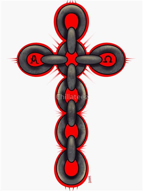 Chain Cross Sticker For Sale By Chillateez Redbubble