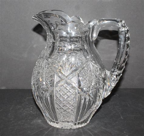 Bargain John S Antiques American Brilliant Cut Glass Water Pitcher Signed Libbey Bargain