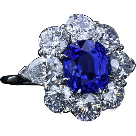 4.90 carat unheated Kashmir sapphire and diamond ring : Leon Mege | RubyLUX