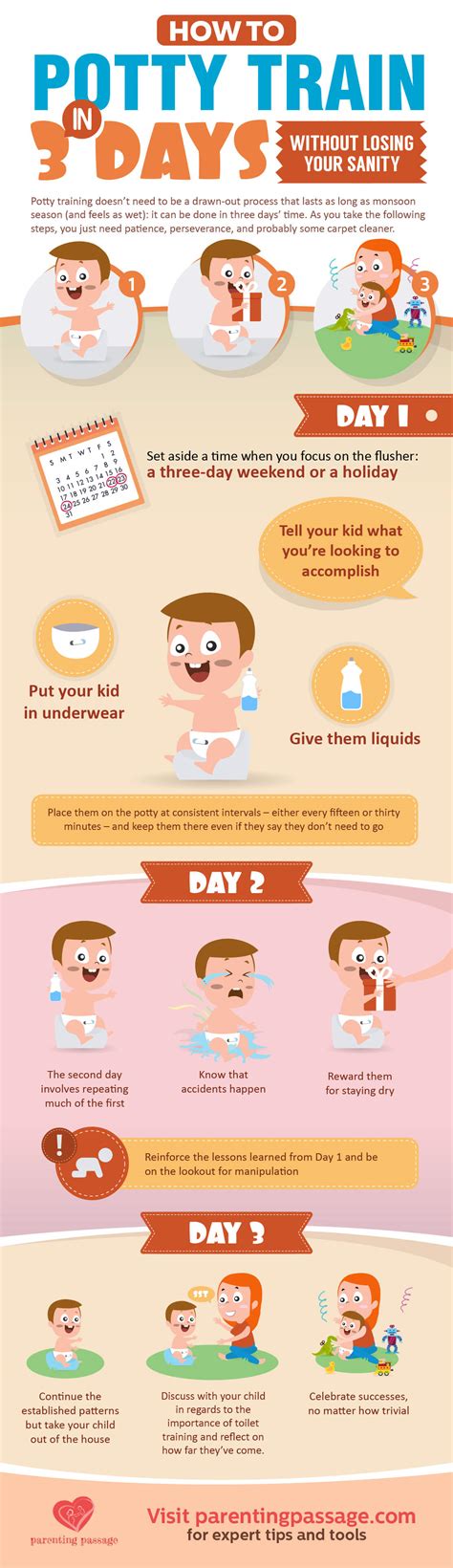 How To Potty Train Your Child In Just 3 Days Infographic