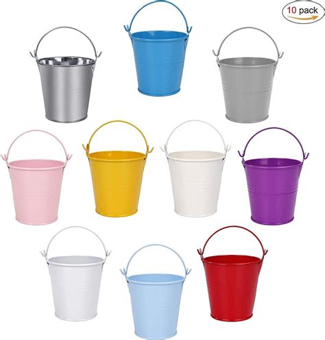 Small Metal Buckets Colored Galvanized Tinplate Tin Pails With Handles