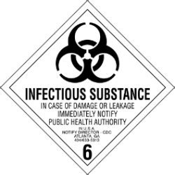 4 X 4 Infectious Substance 6 Labels 500 Per Ro