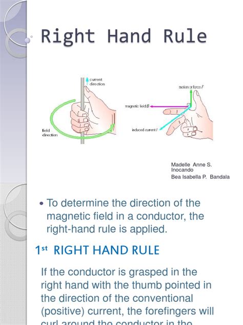 Right Hand Rule Magnetic Field Electric Current