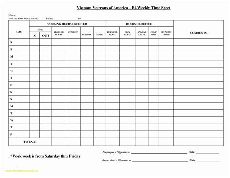 Printable Time Sheets Excel ~ Ms Excel Templates