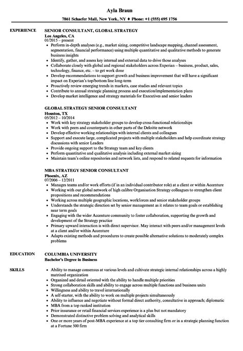 Use a consultant resume template. Strategy Senior Consultant Resume Samples | Velvet Jobs