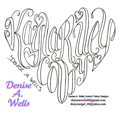 Heart tattoos come in all sorts of sizes, colors and designs. Names made into a Heart Shaped tattoo by Denise A. Wells ...