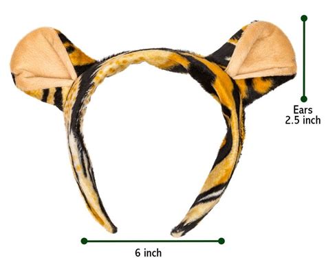Plush Tiger Ears Headband Accessory For Tiger Costume Pretend Animal