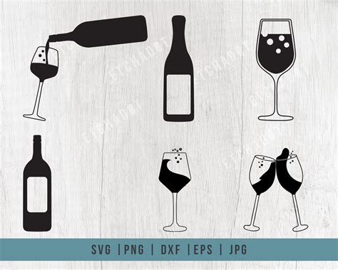 Wine Svg Bundle With Wine Glasses And Bottles For Cricut And Etsy