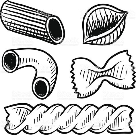 Pasta assortment sketch royalty-free pasta assortment sketch stock vector art & more images of ...
