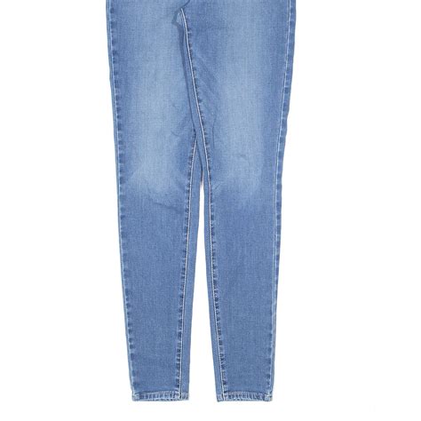 Levi S Womens High Rise Big E Jeans Blue Denim Regular Skinny Stone