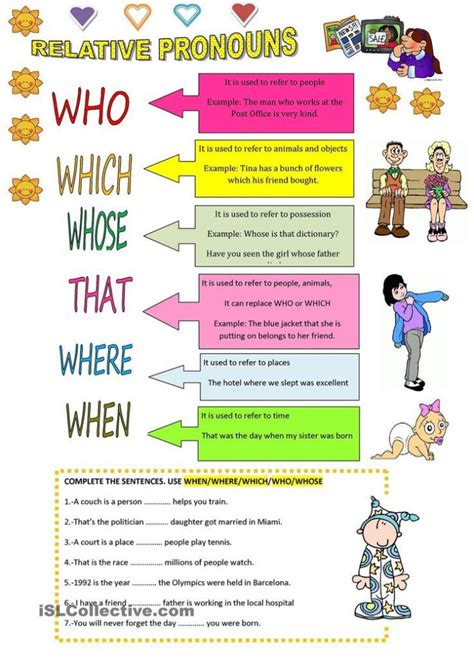 Relative Pronoun And Adverb Worksheets