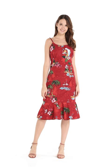 Hawaii Hangover Womens Hawaiian Mermaid Ruffle Dress In Christmas