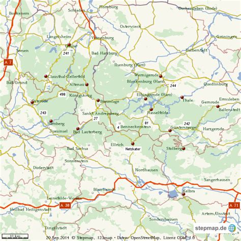 Orte auf der karte anzeigen: StepMap - Harz - Landkarte für Welt