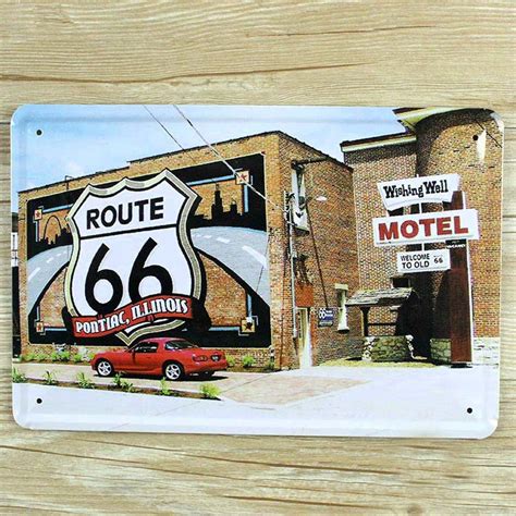 New Arrival Route 66 Vintage Tin Sign Retro Metal Wall Design Craft