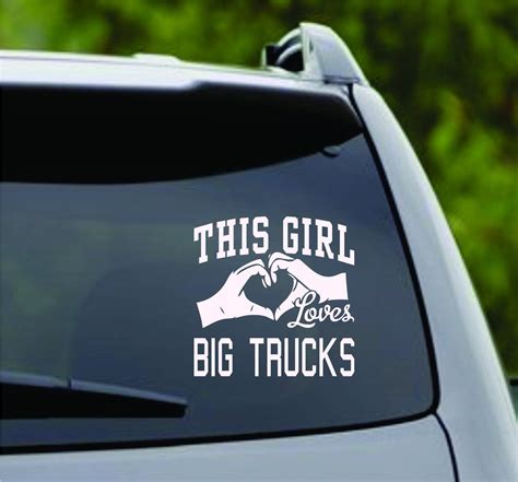 This Girl Loves Big Trucks Decal Sticker Car Window Truck Laptop