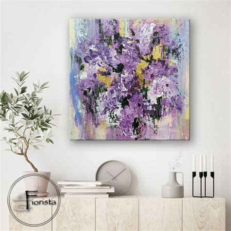 Lilac Abstract Oil Painting On Canvas Large Canvas Art Lilac Etsy
