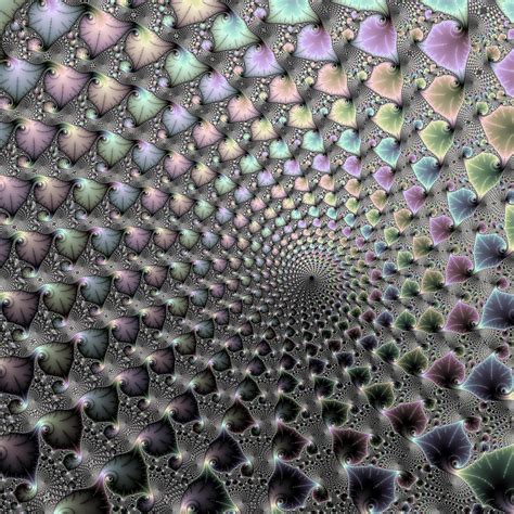 Vortex Into Infinity Fractal Artwork Metallic Pastel Colors Digital