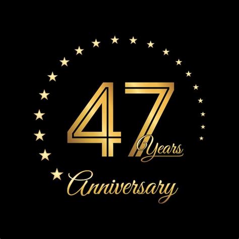 Premium Vector 47 Years Anniversary Logo Design With Golden Color
