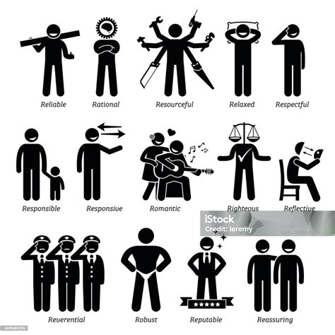 Positive Personalities Character Traits In Stick Figures Starting With