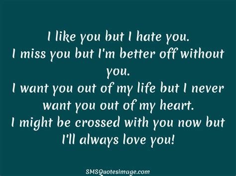 I Like You But I Hate You Love Sms Quotes Image