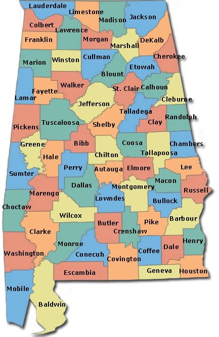 Map Of North Alabama Counties