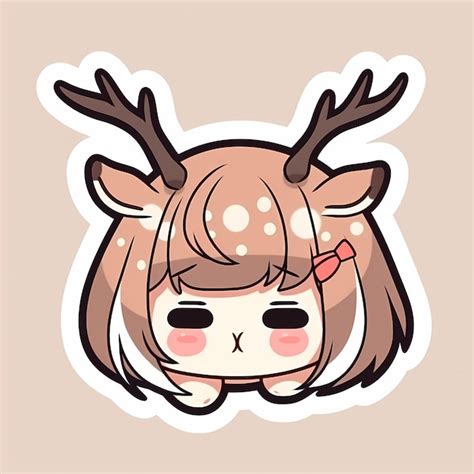 Premium Ai Image Adorable Kawaii Illustrated Chibi Anime Deer Girl