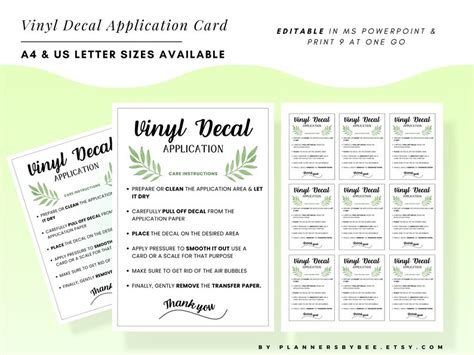 Vinyl Decal Application Instructions Graphic By Plannersbybee